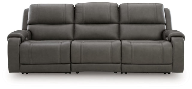 5Z - Pittson Anchor Leather 3-Piece Power Sectional Reclining Sofa