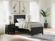Lanolee Black Twin Panel Storage Bed