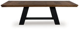 Greddinton Brown/Black Dining Extension Table