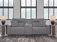 Modmax II Salt and Pepper Next-Gen Nuvella™ 3-Piece Power Reclining Sectional with Console