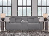 Modmax II Salt and Pepper Next-Gen Nuvella™ 3-Piece Power Reclining Sectional with Console