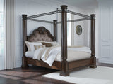 Maylee Dark Brown King Canopy Bed