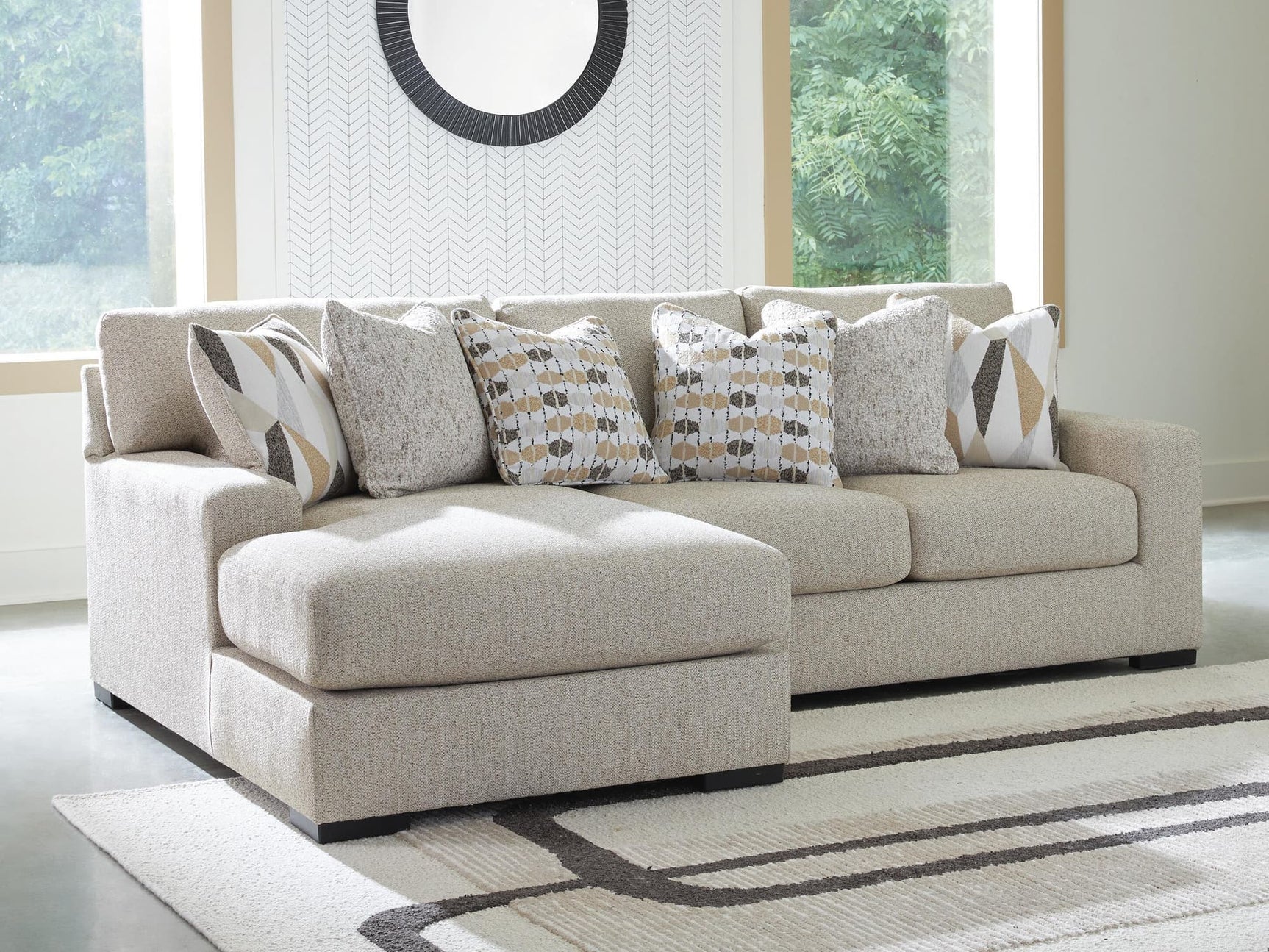 Laurelgrove Pebble Chenille,Performance Fabric,Next-Gen Nuvella™ 2-Piece Sectional Sofa Chaise