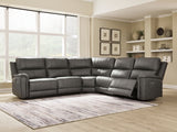 Bleckley Anchor Leather 5-Piece Power Reclining Sectional
