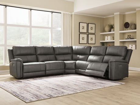 Bleckley Anchor Leather 5-Piece Power Reclining Sectional