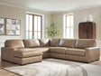 Veronella Sahara Leather 5-Piece Sectional with Chaise