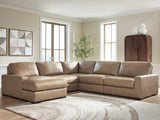 Veronella Sahara Leather 5-Piece Sectional with Chaise