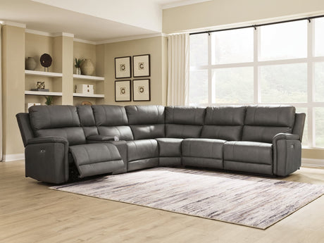 Bleckley Anchor Leather 6-Piece Power Reclining Sectional