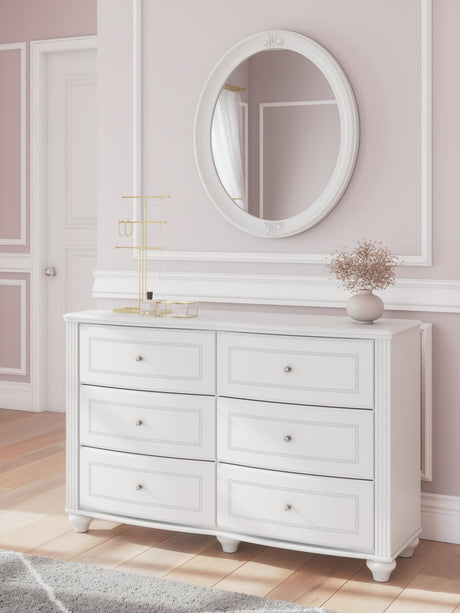 Kozlani White Dresser and Mirror