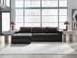 Modmax II Black Leather 3-Piece Sectional Sofa Chaise