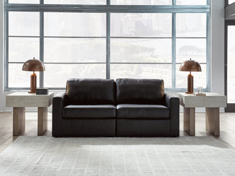 Modmax II Black Leather 2-Piece Sectional Loveseat