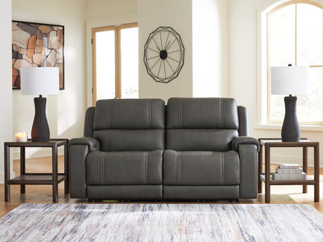 5Z - Pittson Anchor Leather 2-Piece Power Reclining Sectional Loveseat