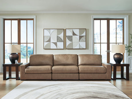 Veronella Sahara Leather 3-Piece Sectional Sofa