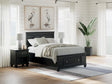 Lanolee Black Full Panel Storage Bed