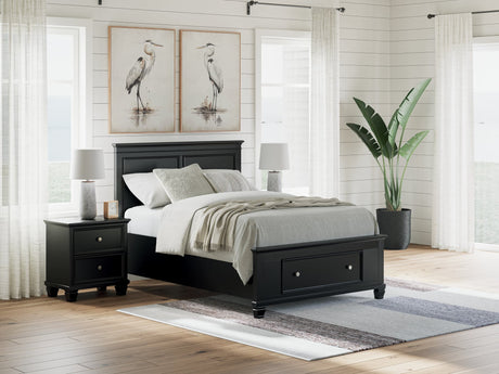Lanolee Black Full Panel Storage Bed