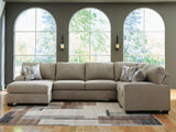 Newellen Hemp Chenille 3-Piece Sleeper Sectional with Chaise