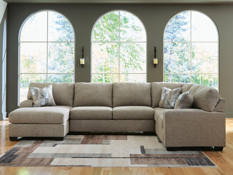 Newellen Hemp Chenille 3-Piece Sleeper Sectional with Chaise