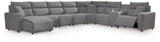 Modmax II Salt and Pepper 8-Piece Power Reclining Sectional with Console