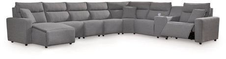 Modmax II Salt and Pepper 8-Piece Power Reclining Sectional with Console
