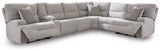 Acklen Place Pewter 7-Piece Power Sectional Reclining Sofa with Storage Console