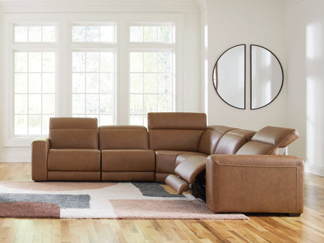 Magic Man Caramel 5-Piece Power Reclining Sectional