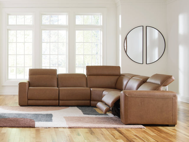 Magic Man Caramel 5-Piece Power Reclining Sectional