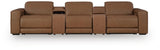 Magic Man Caramel 5-Piece Power Reclining Sectional with Console