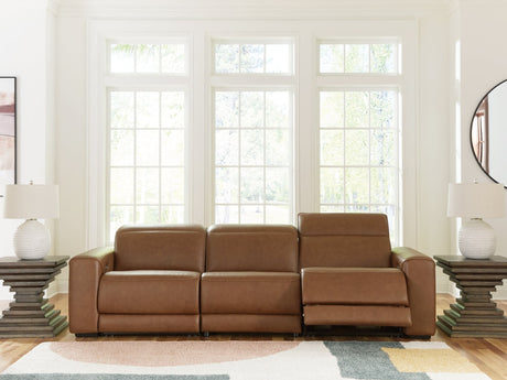 Magic Man Caramel 3-Piece Power Reclining Sectional Sofa