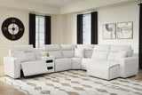 Modmax II Stone 6-Piece Reclining Sectional with Chaise and Audio Console