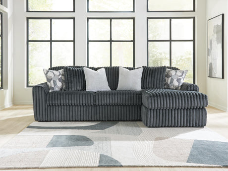 Midnight-Madness Gunmetal 2-Piece Sectional Sofa Chaise
