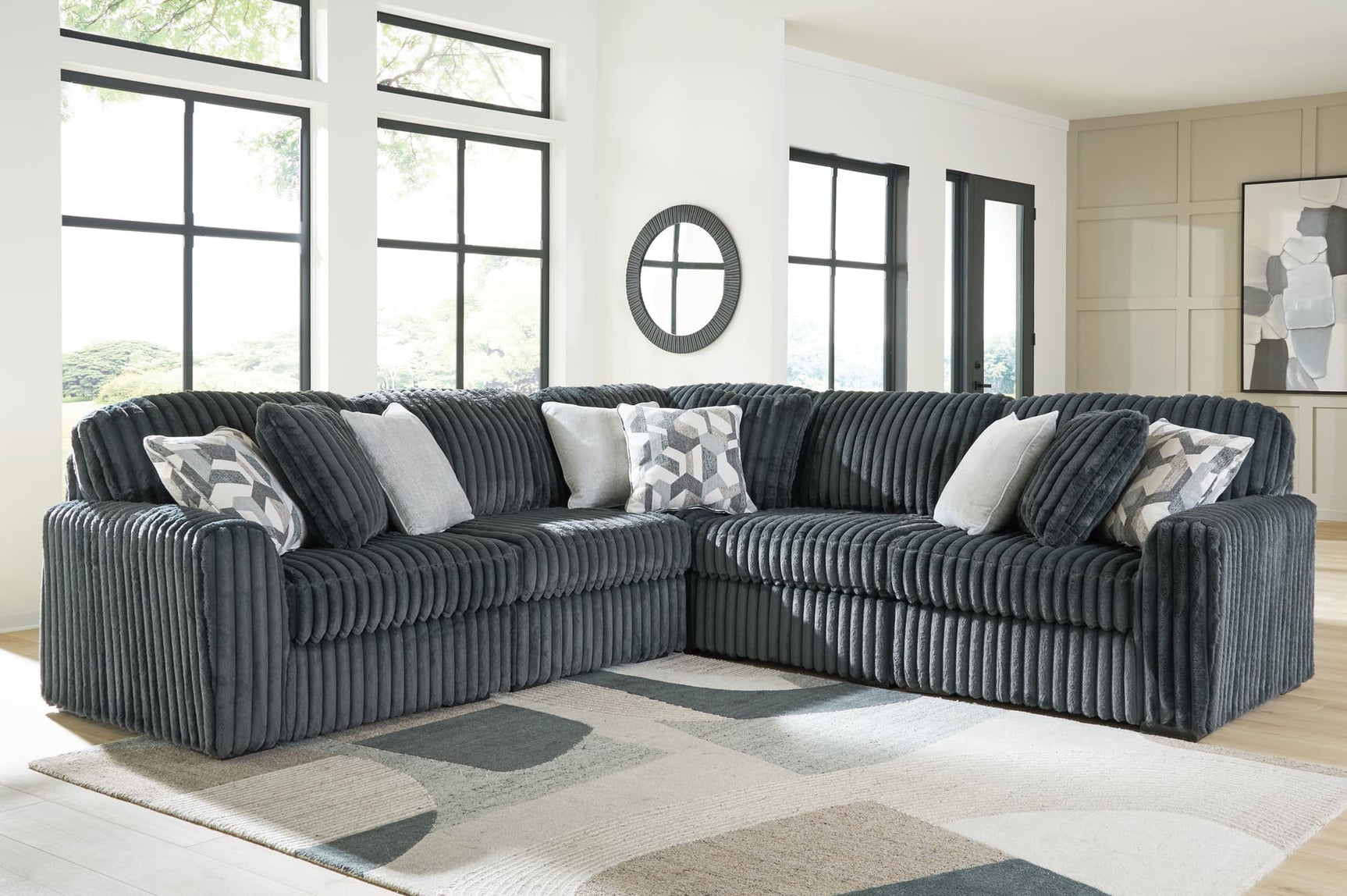 Midnight-Madness Gunmetal 5-Piece Sectional