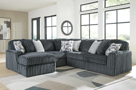 Midnight-Madness Gunmetal 5-Piece Sectional with Chaise