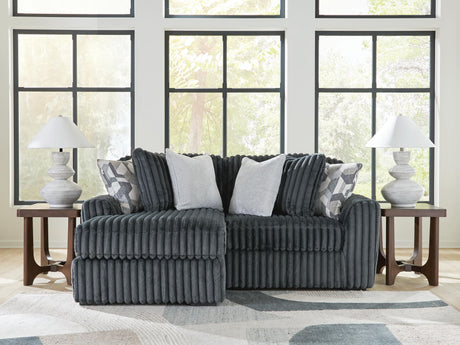 Midnight-Madness Gunmetal 2-Piece Sectional with Chaise