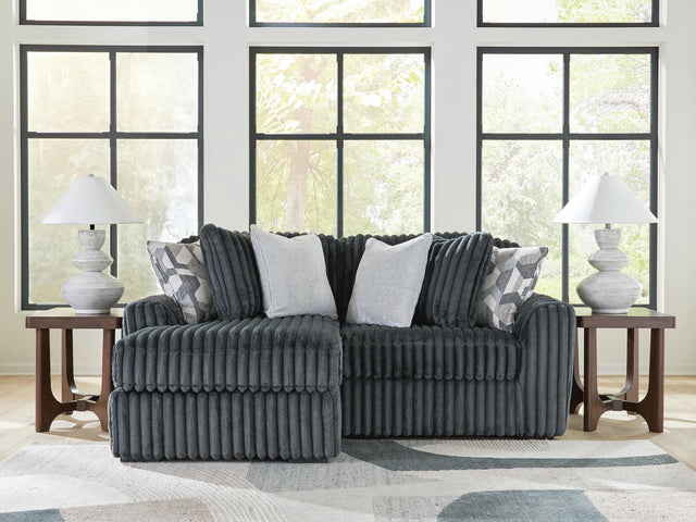 Midnight-Madness Gunmetal 2-Piece Sectional with Chaise