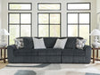 Midnight-Madness Gunmetal 3-Piece Sectional Sofa
