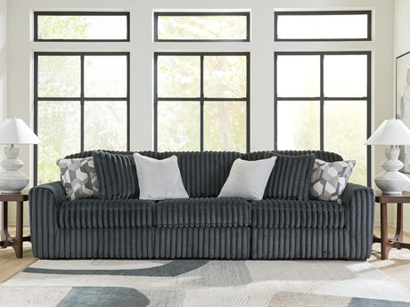 Midnight-Madness Gunmetal 3-Piece Sectional Sofa
