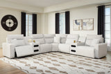 Modmax II Stone 7-Piece Power Reclining Sectional with Audio Consoles