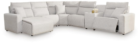 Modmax II Stone 6-Piece Power Reclining Sectional with Chaise and Console