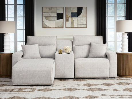 Modmax II Stone 3-Piece Power Reclining Sectional with Chaise and Console