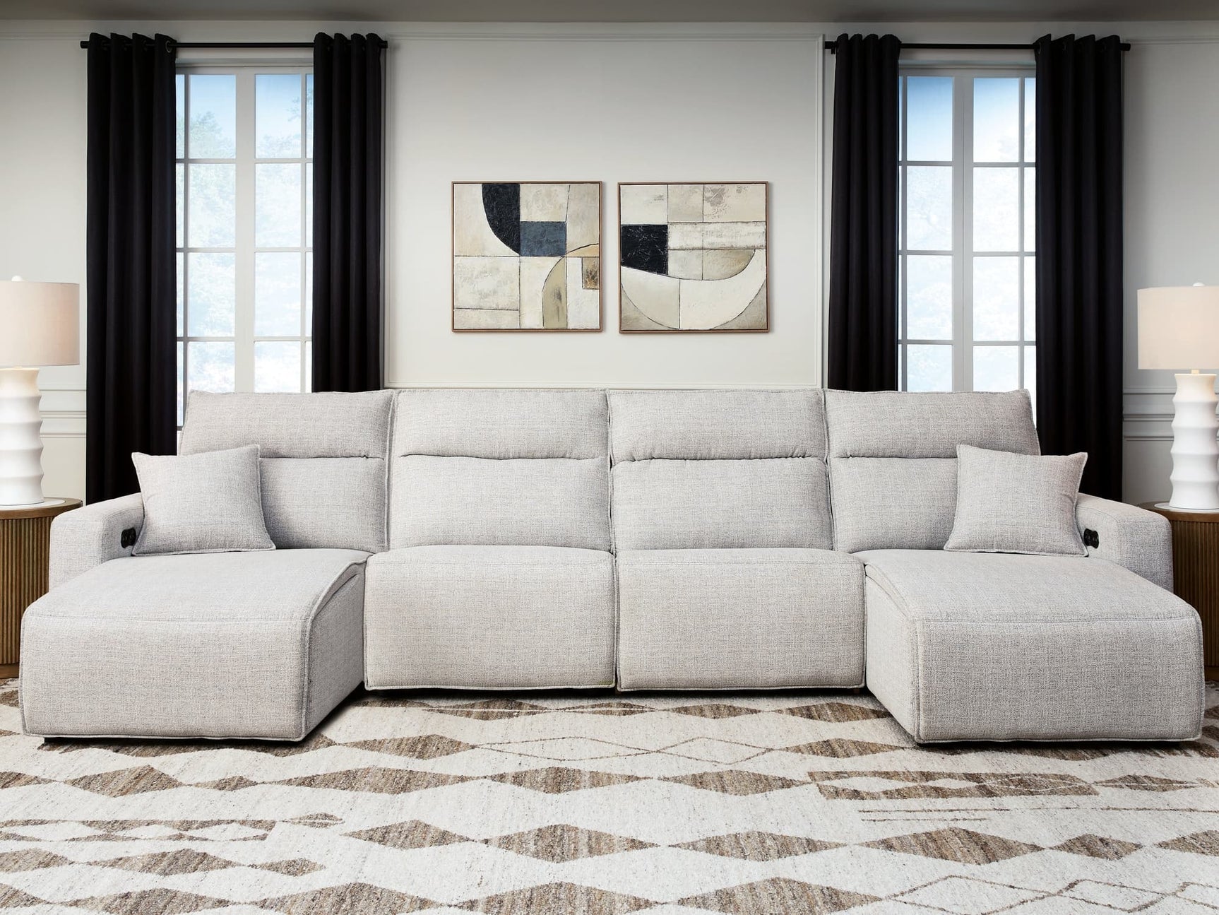Modmax II Stone 4-Piece Power Reclining Sectional with Chaise