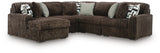 Midnight-Madness Chocolate 5-Piece Sectional with Chaise