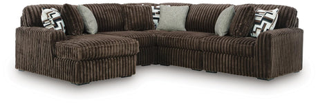 Midnight-Madness Chocolate 5-Piece Sectional with Chaise