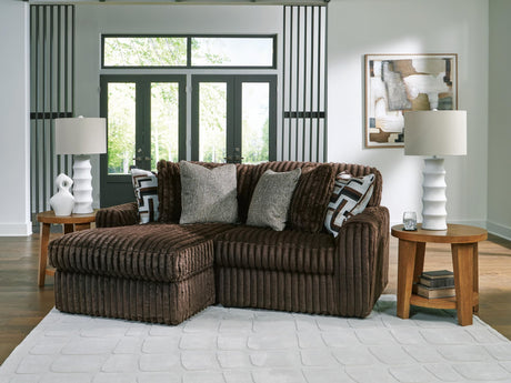 Midnight-Madness Chocolate 2-Piece Sectional with Chaise