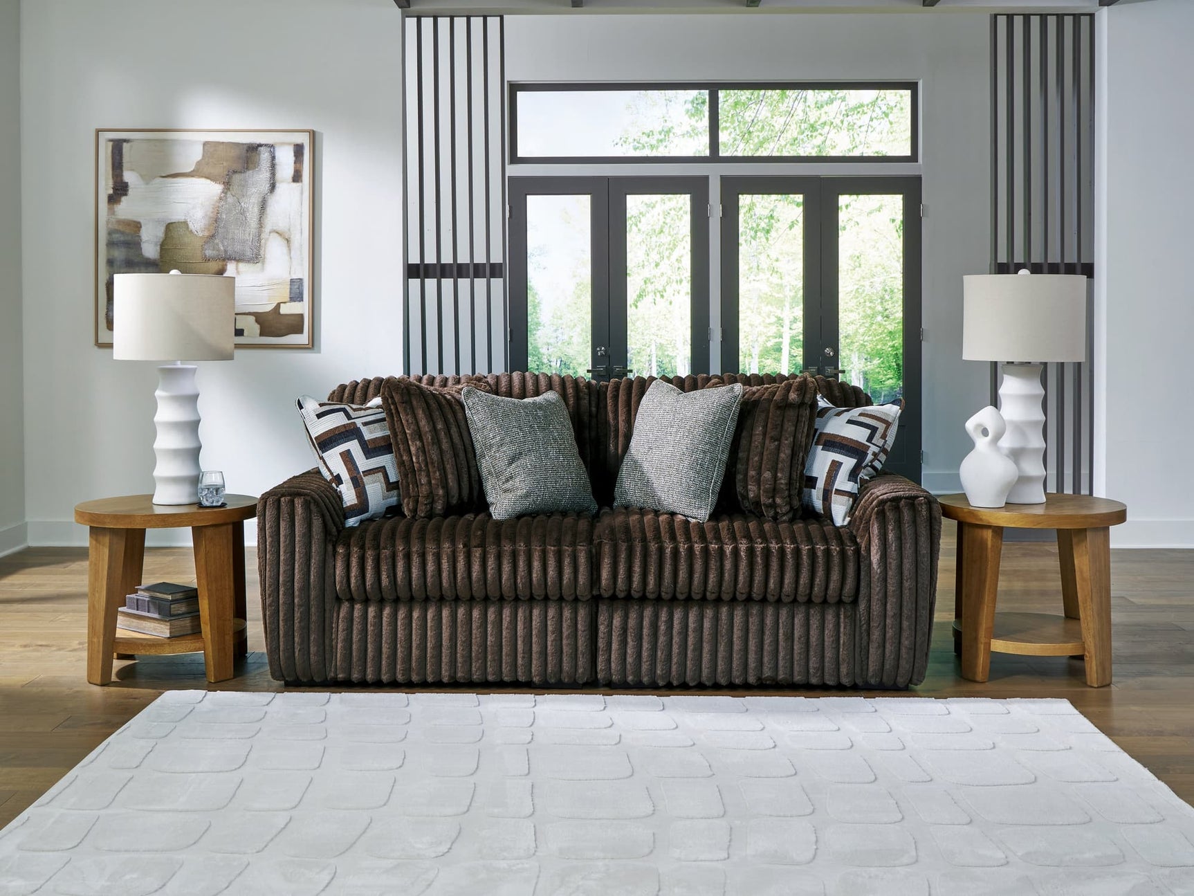 Midnight-Madness Chocolate 2-Piece Sectional Sofa