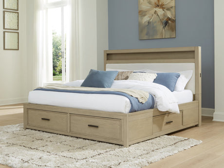 Calmoro Gray King Bookcase Bed
