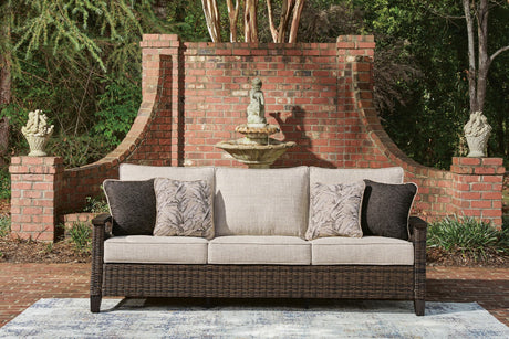 Monterey Dark Brown Point Outdoor Sofa and Loveseat with Coffee Table