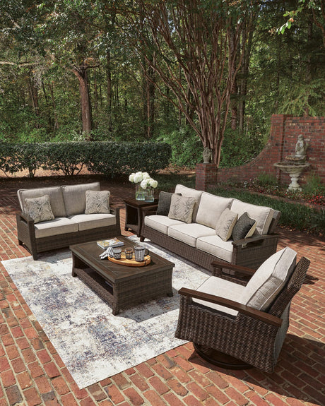 Monterey Dark Brown Point Outdoor Sofa and Loveseat