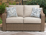 Laguna Beige Heights Outdoor Sofa and Loveseat with Coffee Table