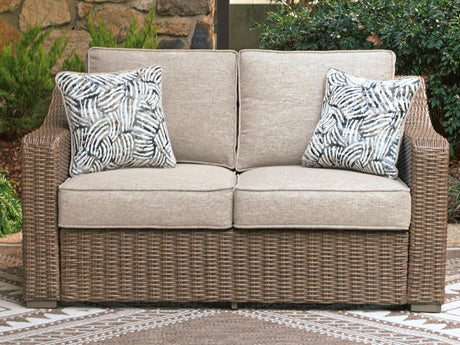 Laguna Beige Heights Outdoor Sofa and Loveseat with Coffee Table