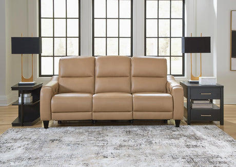 Mosswell Toffee Leather Power Reclining Sofa